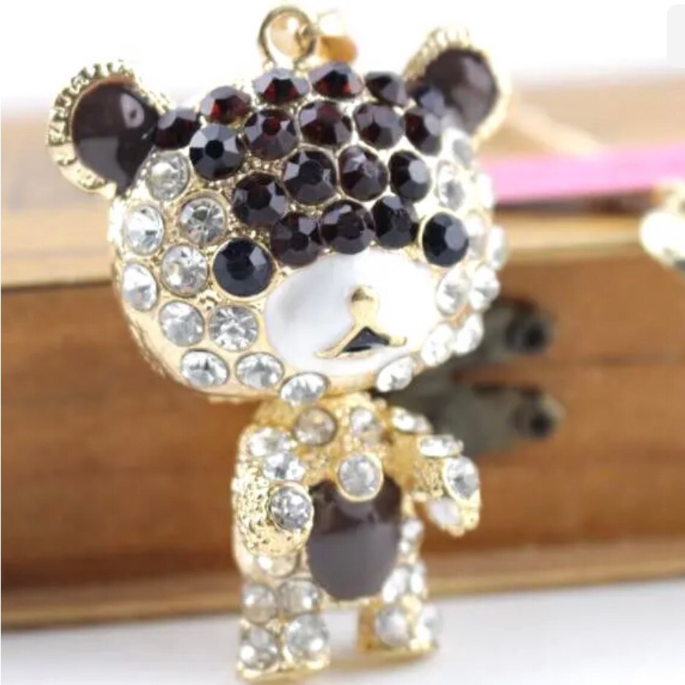 Betsey Johnson Adorable Rhinestone & Enamel  Teddy Bear. NWT